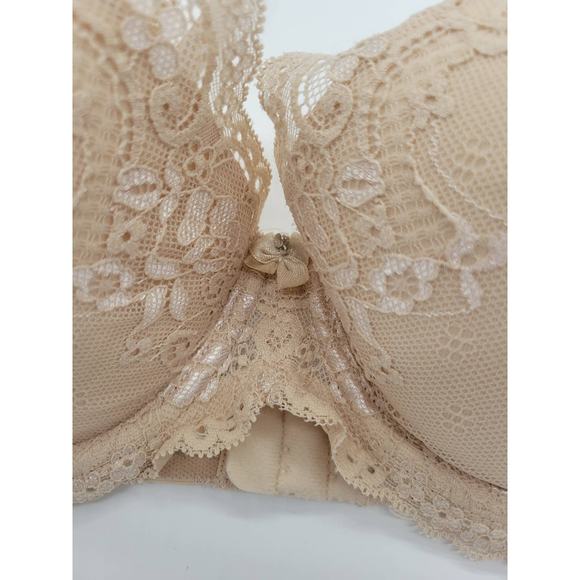 Smart & Sexy Peek-a-Boo Beige Lightly Lined Underwire Bra Size 34D - Picture 4 of 7